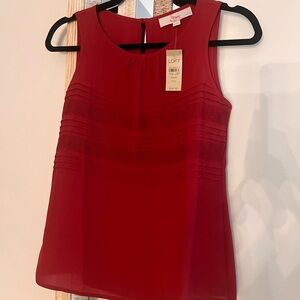 LOFT Red Sleeveless Tank Top XXSP
